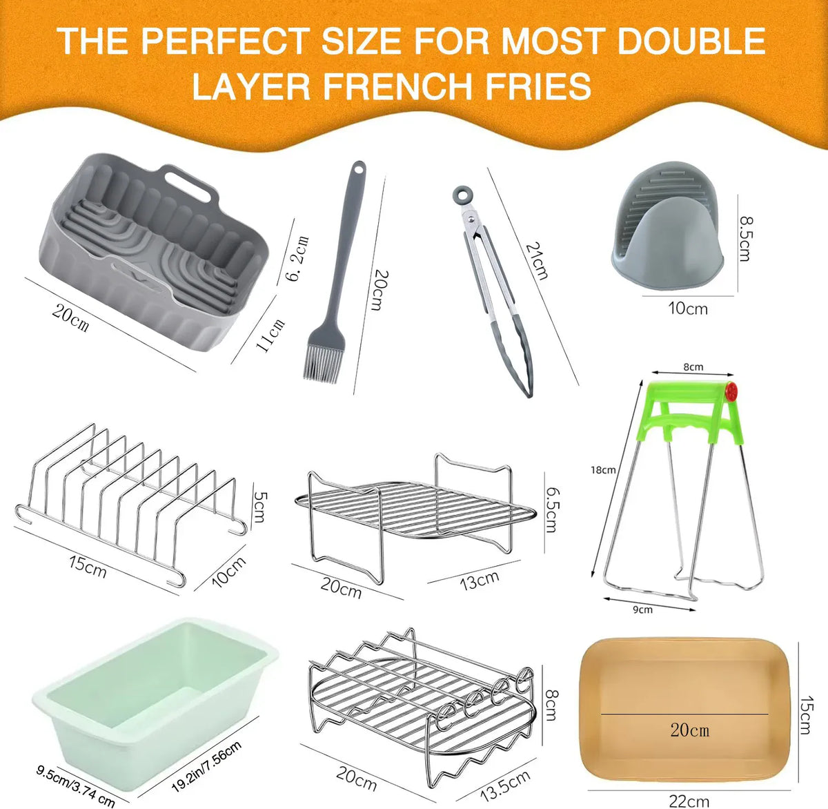Kit Accessoires Friteuse Sans Huile - 6 Pièces Réutilisables Air Fryer