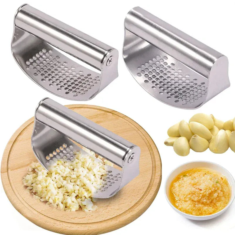 Presse-Ail Inox Manuel avec Presse-Gingembre et Rocker presseail