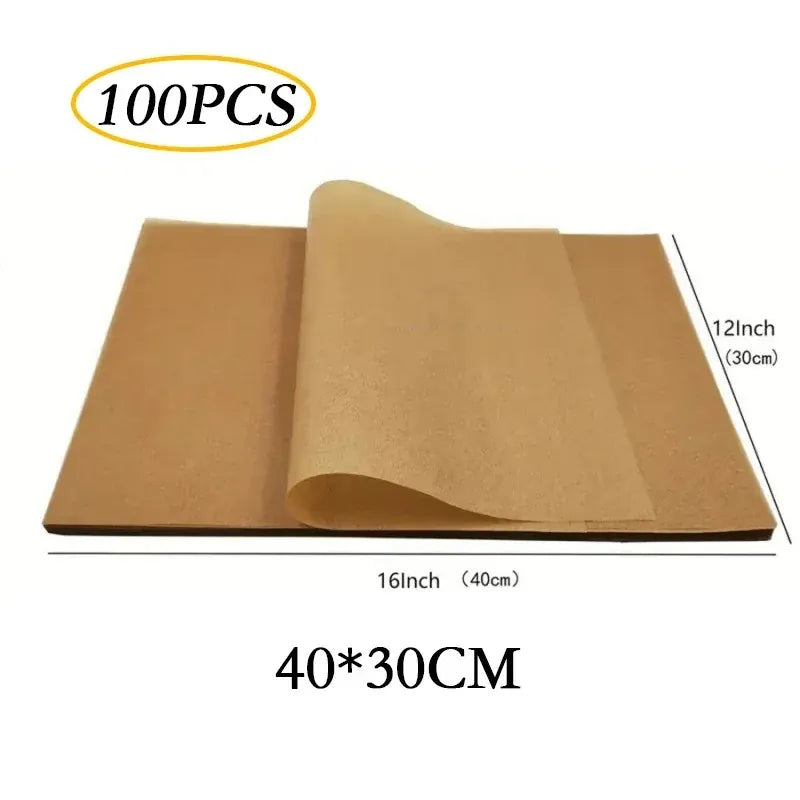 Papier Cuisson Jetable Antiadhésif - Lot de 100 Pièces Air Fryer