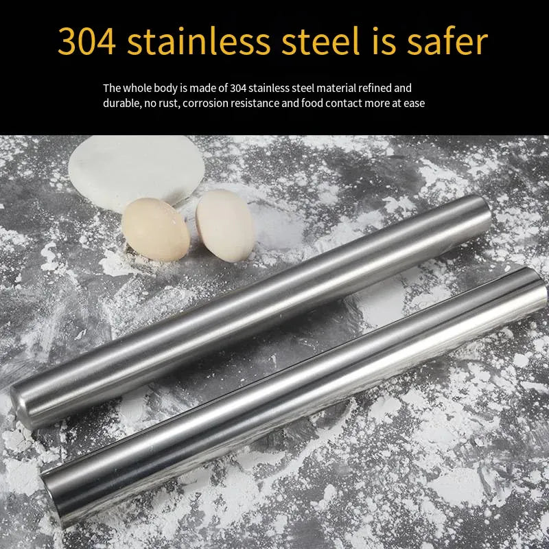 Rouleau à pâtisserie en acier inoxydable de 40 cm - Résistant et facile à nettoyer rouleaupatisserie