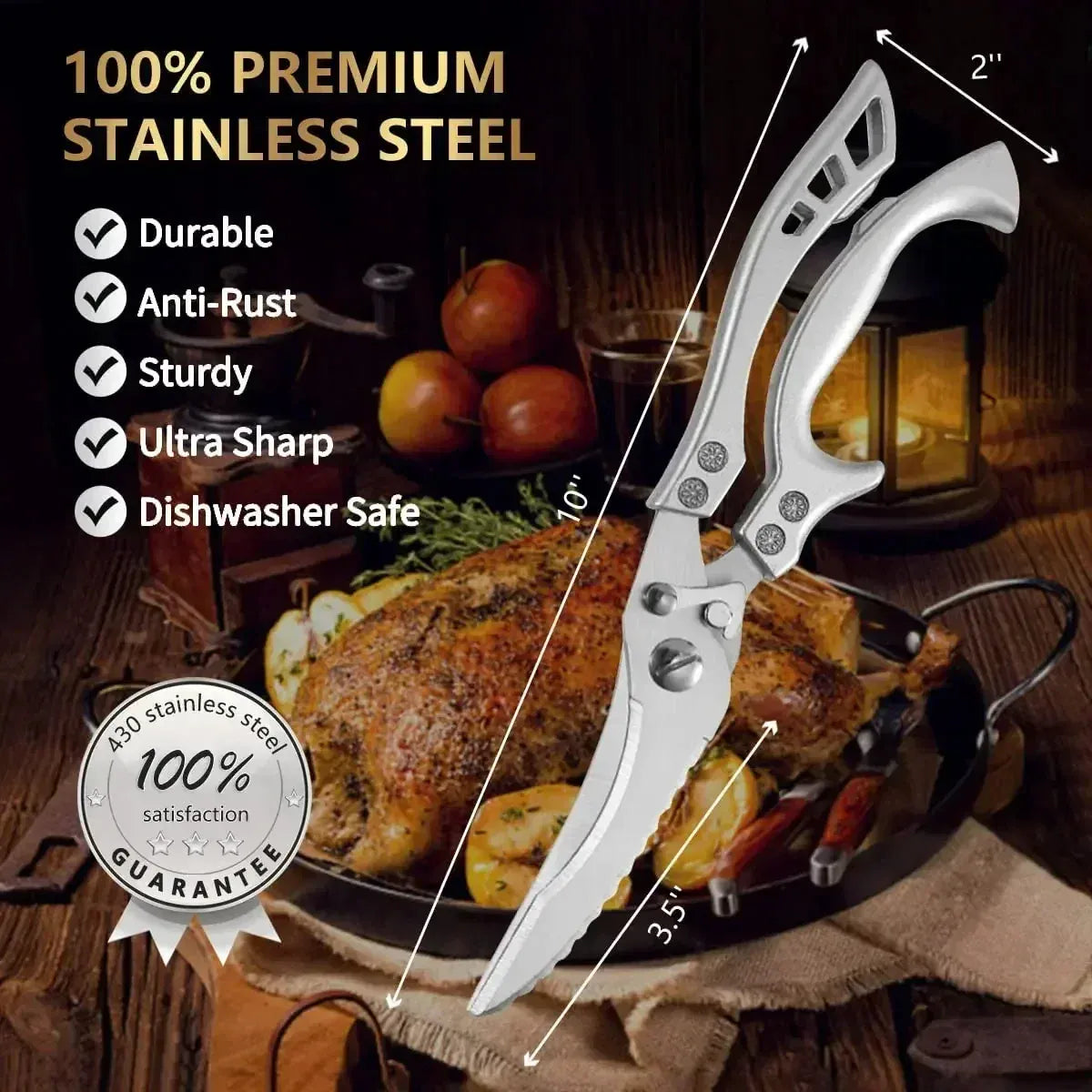 Ciseaux de cuisine en inox | Ultra aiguisés et multifonctions ciseaux