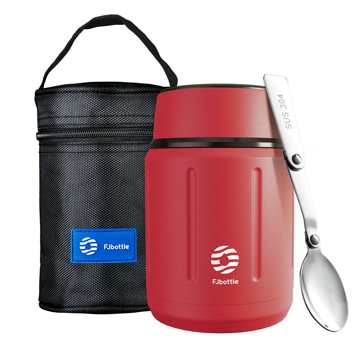 Thermos Repas 500 ml — Inox Double Paroi, Cuillère Pliante et Sac Isotherme Inclus lunchbox