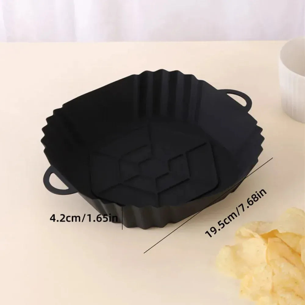 Moule Silicone Air Fryer Réutilisable Carré avec Poignées - 2 pièces Air Fryer