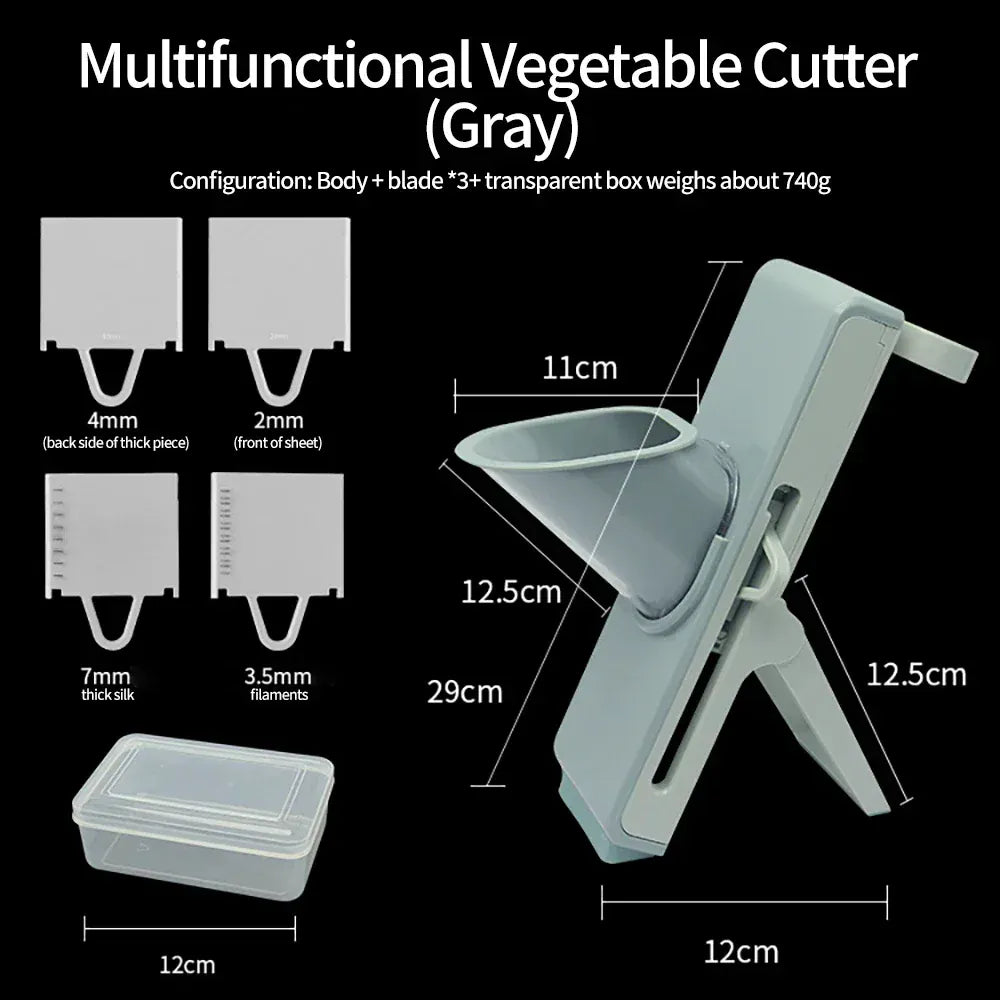 Mandoline Coupe-Légumes Multifonction 4-en-1 — Julienne 3/7 mm Mandoline