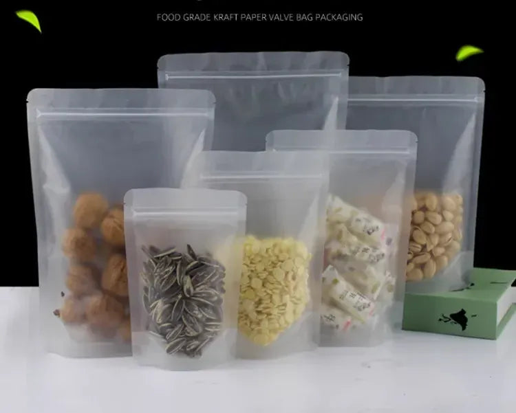 Sachets Zip Alimentaires Réutilisables - Lot de 100 Pièces