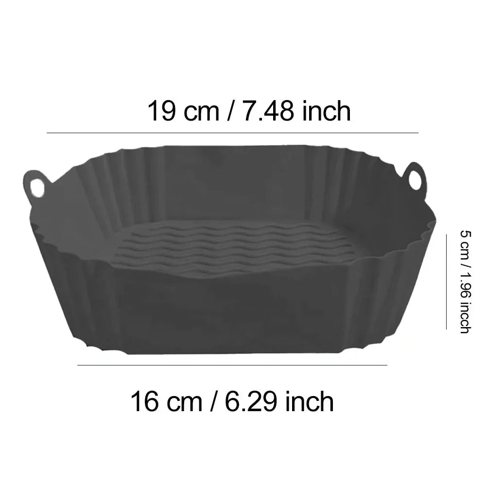 Moule Silicone Air Fryer Réutilisable Carré - Lot de 3 Pièces Air Fryer