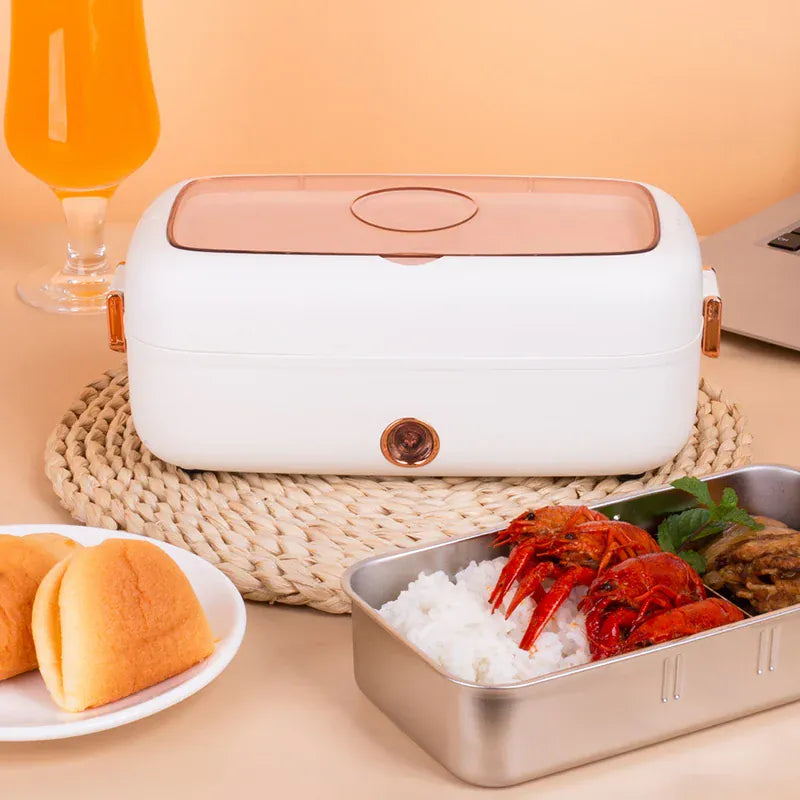 Lunch Box Chauffante Électrique 800 ml — Cuve Inox, 70 °C, USB et Secteur 220 V lunchboxchauf