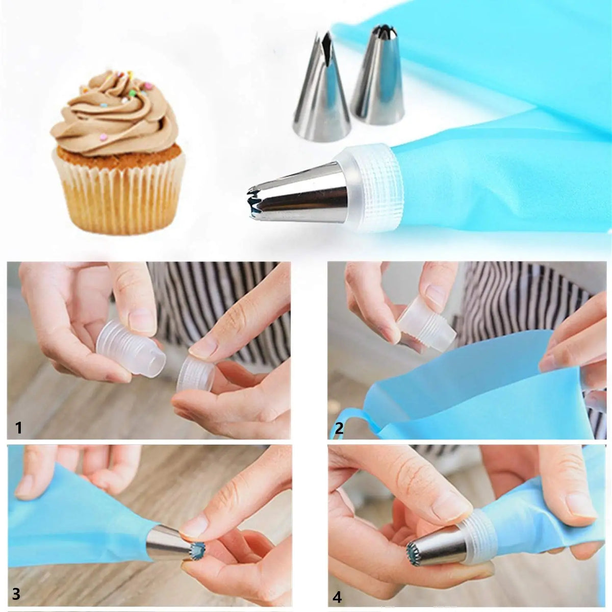 Douilles à pâtisserie en acier inoxydable - 24 pièces pour décoration gâteaux douillepoche