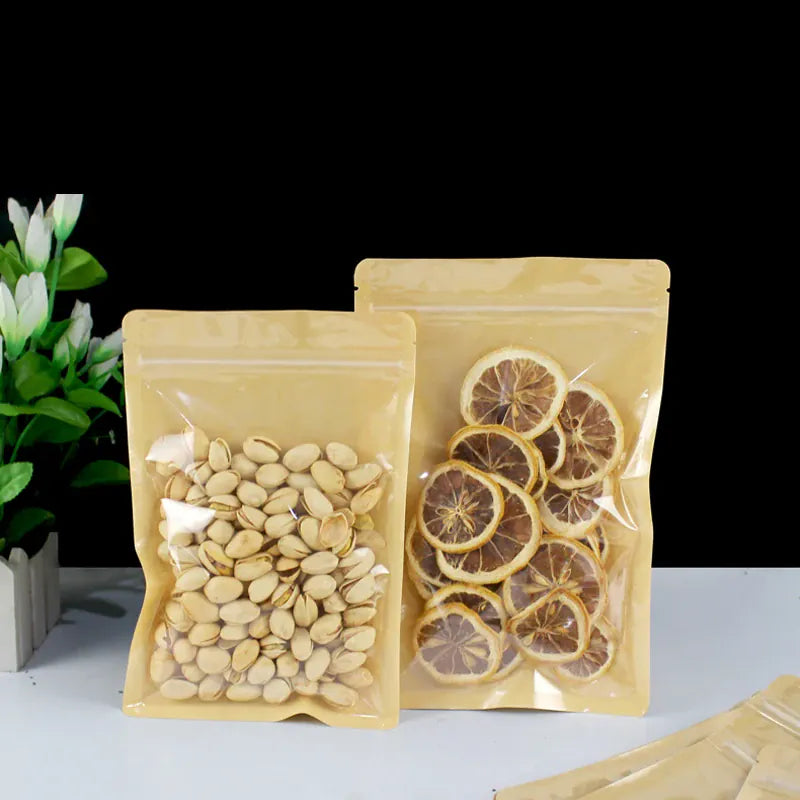 Sachets Kraft avec Fenêtre Transparente - 10 Pièces 12x18 cm