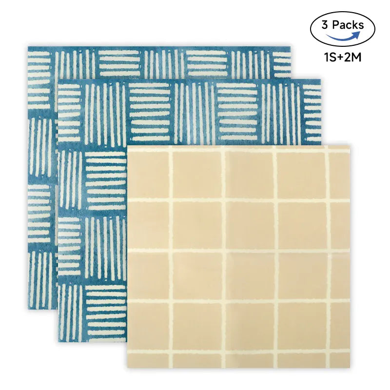 Film Alimentaire Cire d'Abeille Lot de 3 Wraps Réutilisables Écologiques far