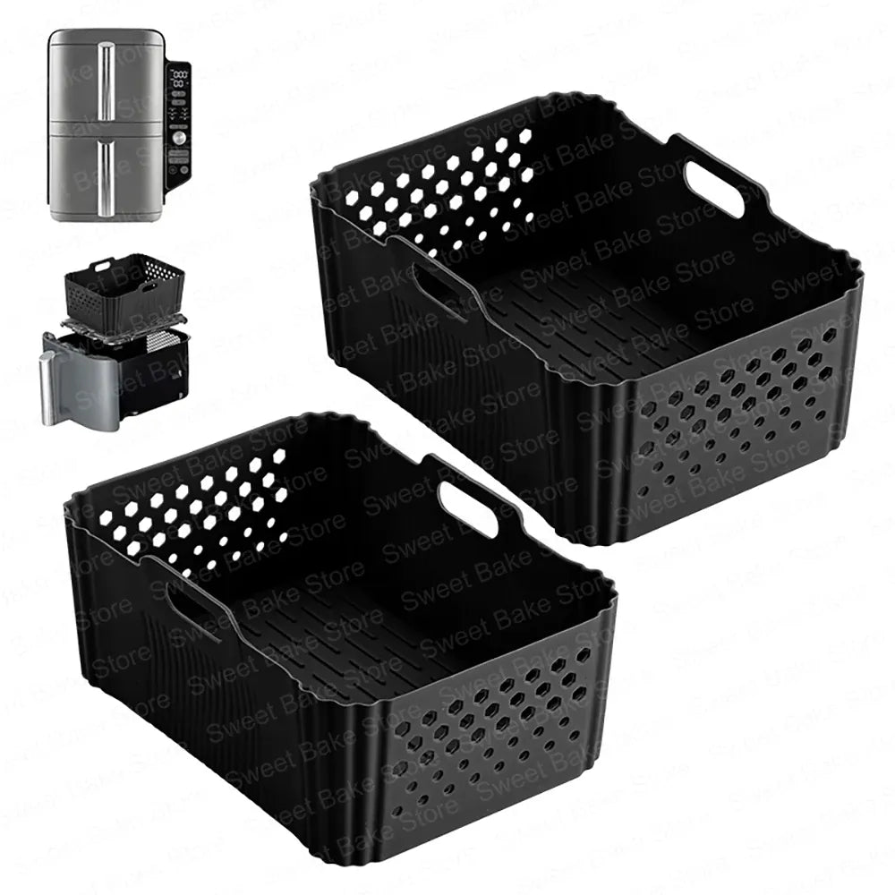 Moules Silicone Air Fryer Réutilisables Lot de 2 Antiadhésifs Air Fryer
