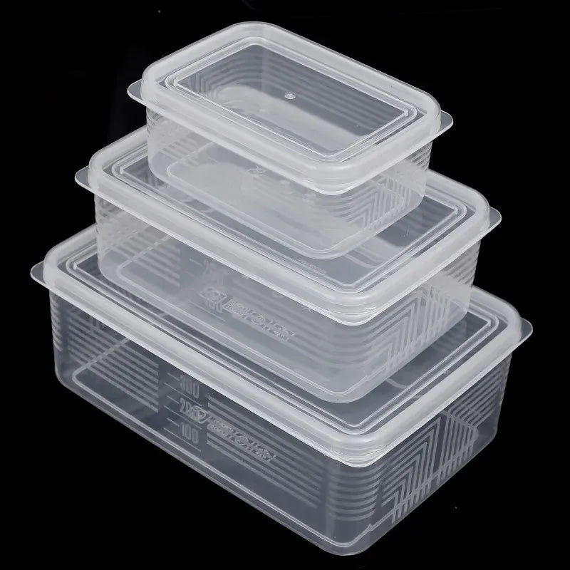 Boîte Organisateur Transparent de Conservation 5 Pièces Rangement Frigo