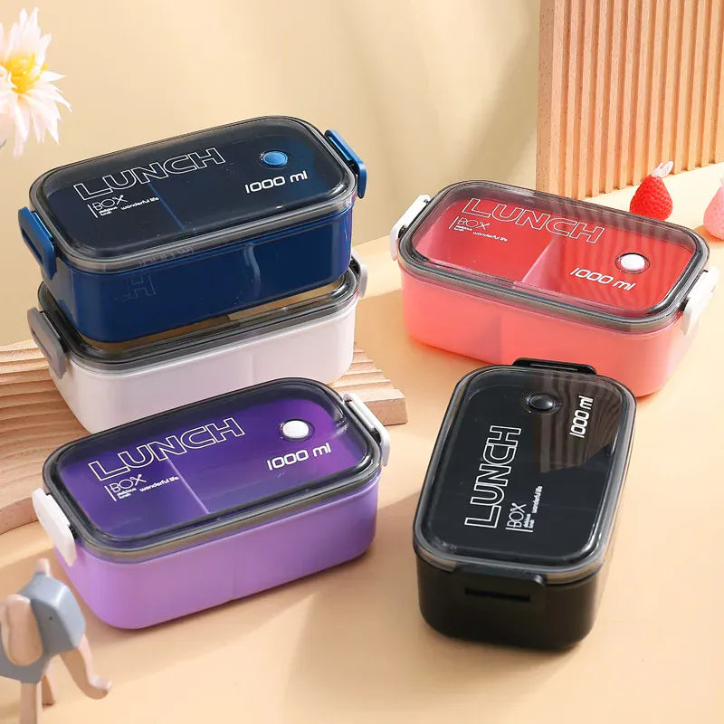 Lunch Box Hermétique 1000ml Plastique Résistant au Micro-ondes Lunchbox