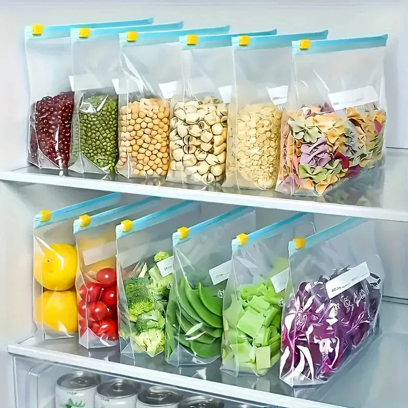Sachets Zip Alimentaires Réutilisables Hermétiques - Lot de 12 pièces