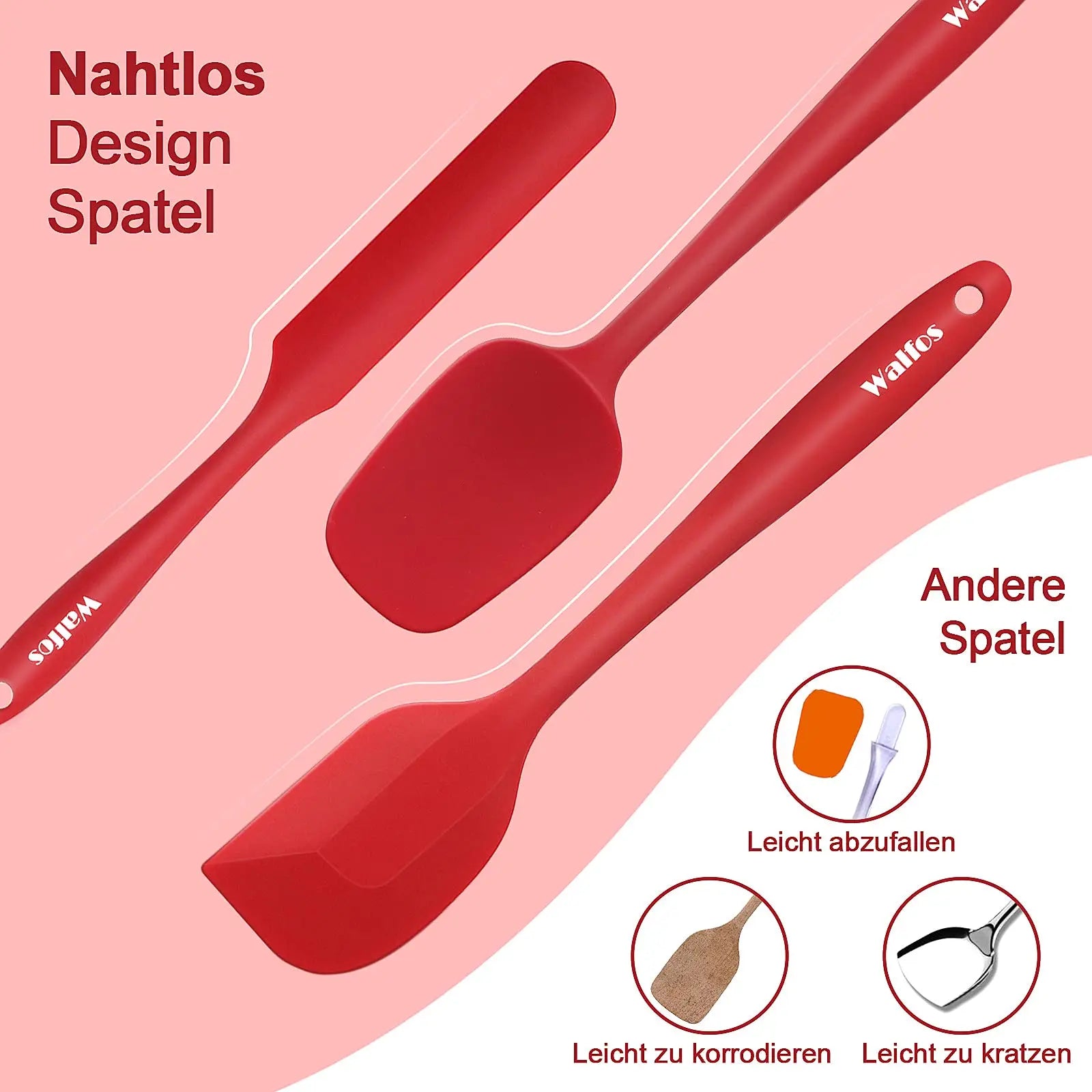 Set Spatules Silicone 5 pièces Résistantes à la Chaleur Pâtisserie spatule en silicone