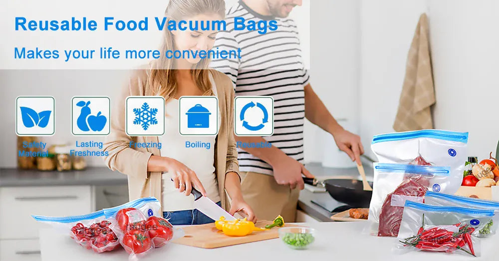 Sacs Sous Vide Alimentaire Réutilisables - Lot de 10 Unités sv