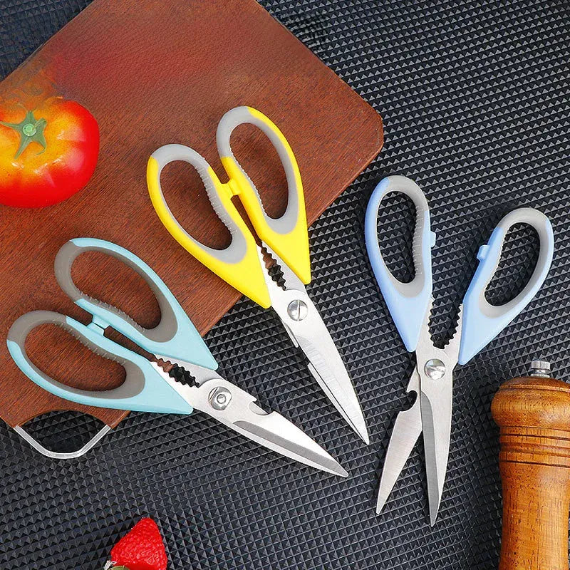 Ciseaux de cuisine multifonctions en acier | Découpe viande et légumes ciseaux