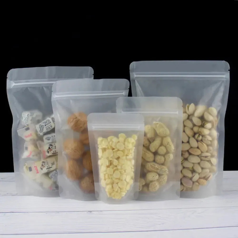 Sachets Zip Alimentaires Réutilisables - Lot de 100 Pièces