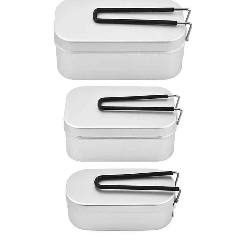 Bento Aluminium 2 Compartiments Pliables pour Camping et Pique-Nique Bento