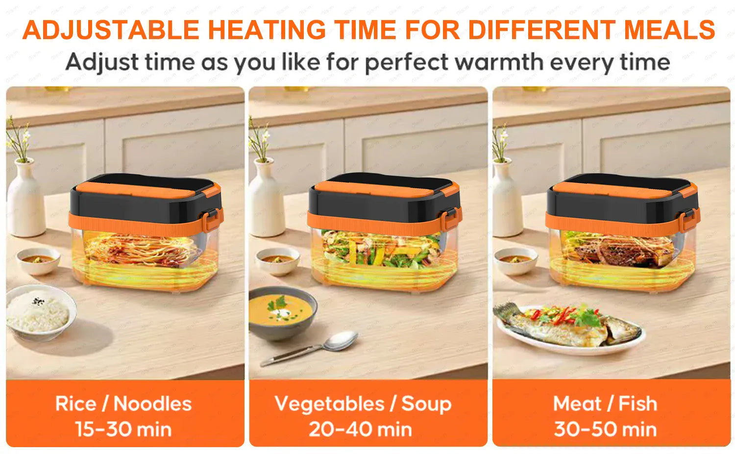 LunchBox Chauffante Sans Fil 60 W — Batterie 18 000 mAh, Cuve Inox 304, Timer 8h lunchboxchauf
