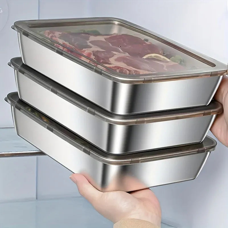 Boîte Hermétique Inox 304 Rectangulaire 1,5L avec Couvercle Boîtes Hermétiques