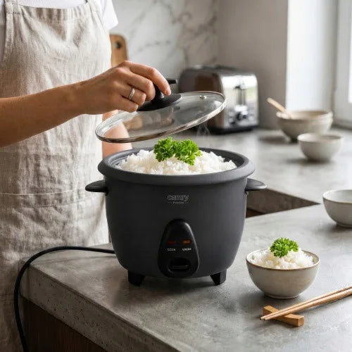 Cuiseur à riz électrique 1 L gris avec cuillère et mesure