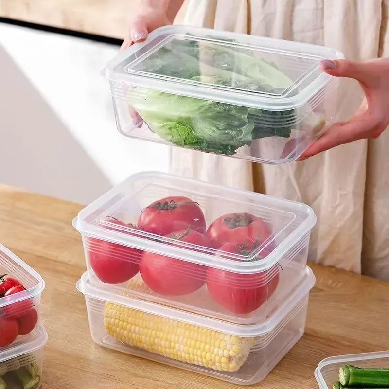 Boîte Organisateur Transparent de Conservation 5 Pièces Rangement Frigo