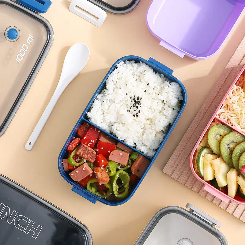 Lunch Box Hermétique 1000ml Plastique Résistant au Micro-ondes Lunchbox