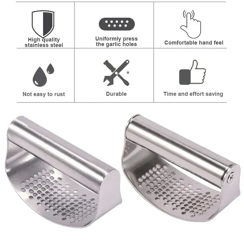 Presse-Ail Inox Manuel avec Presse-Gingembre et Rocker presseail