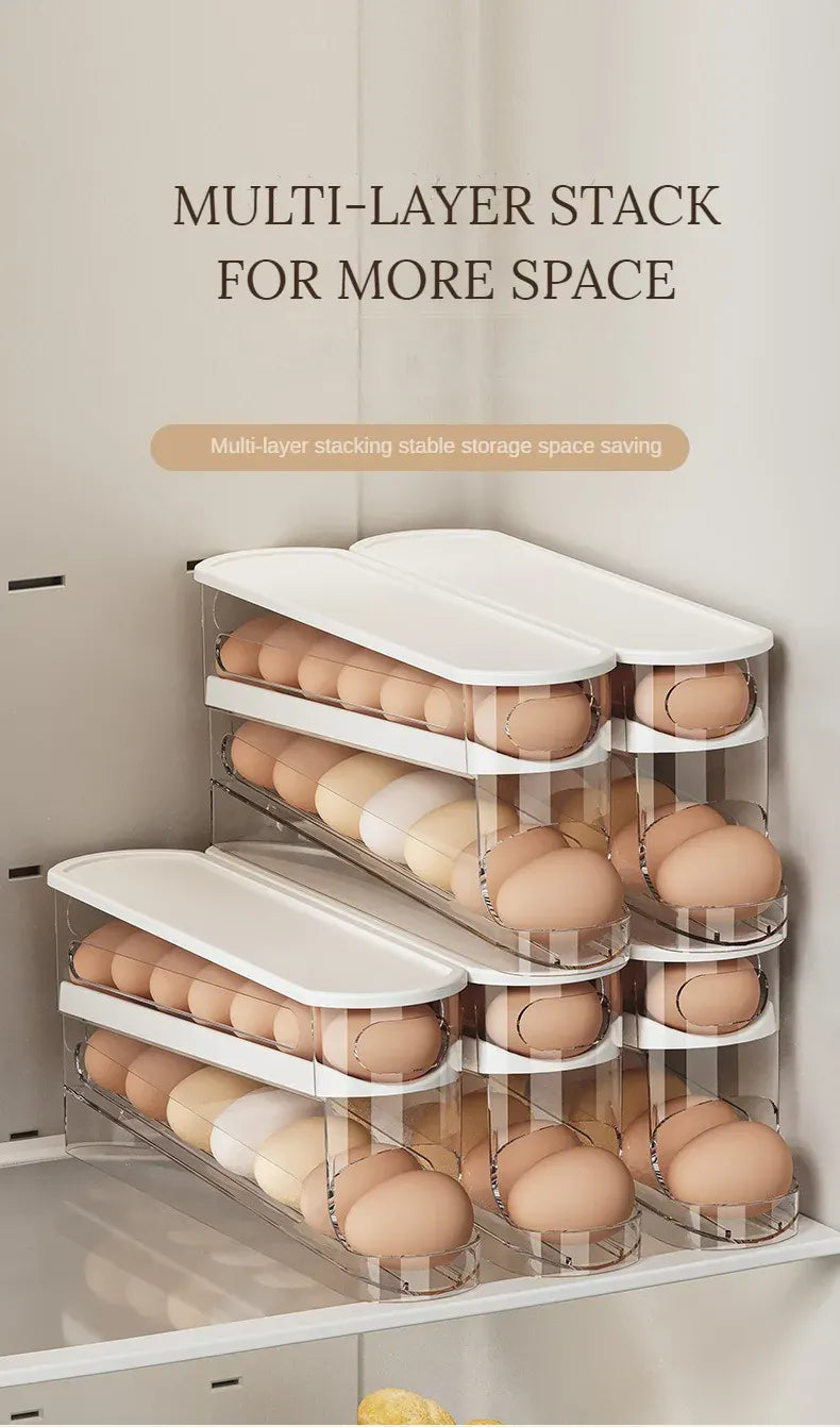 Organiseur Frigo Range-Œufs à Rouleau 12 Œufs - Empilable et Pratique