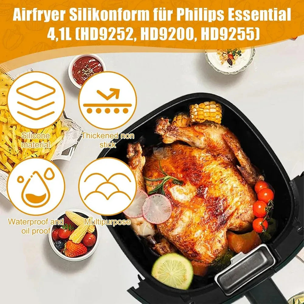 Moule Silicone Air Fryer Réutilisable Rond 17 cm - Lot de 2 Air Fryer