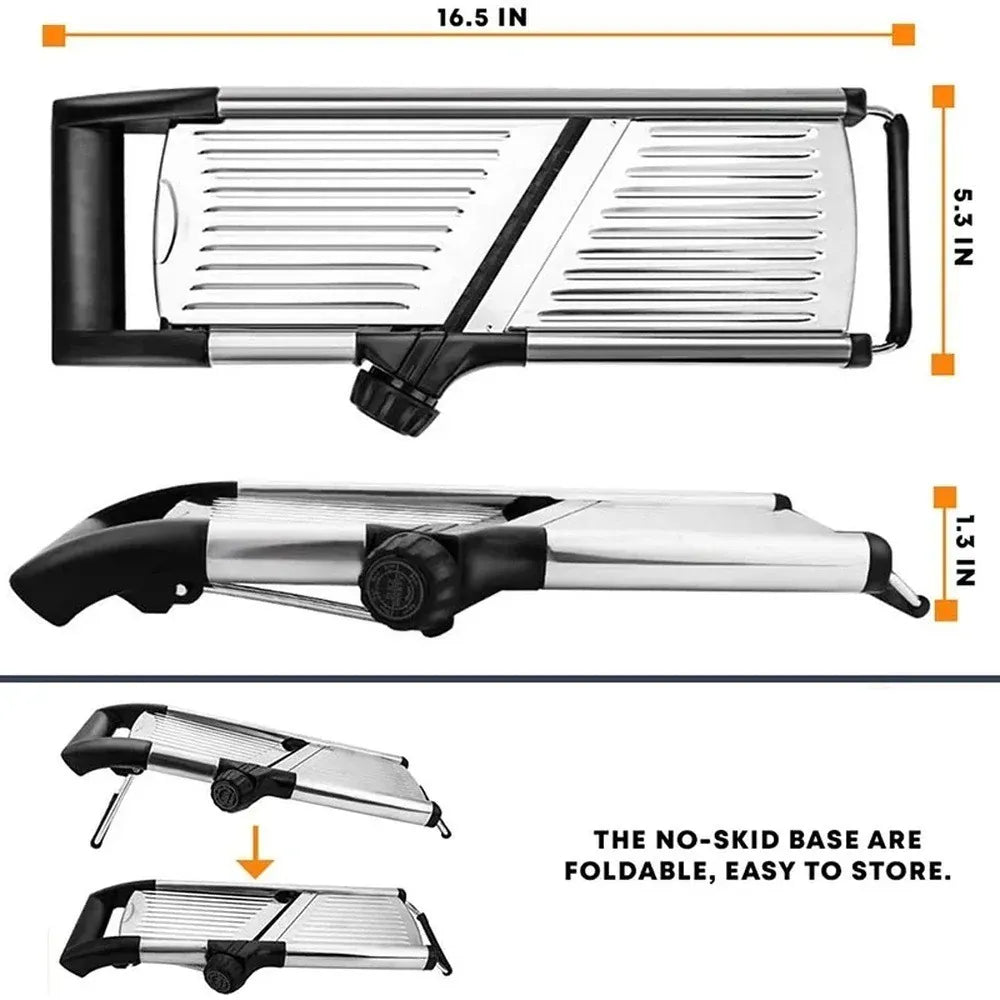 Mandoline Professionnelle Acier Inoxydable 304 — Lames Multiples et Réglables Mandoline