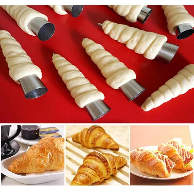 Set de 5 Outils de Pâtisserie en Acier Inoxydable - Moules à Croissants et Tubes à Pâtisserie douillepoche