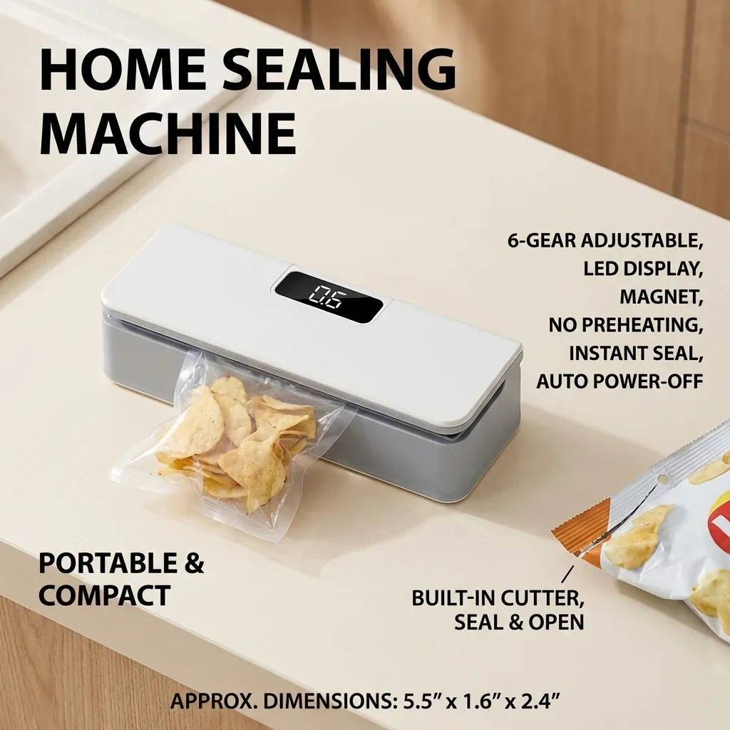 Scelleuse Alimentaire Rechargeable pour Emballage Alimentaire Écologique sv