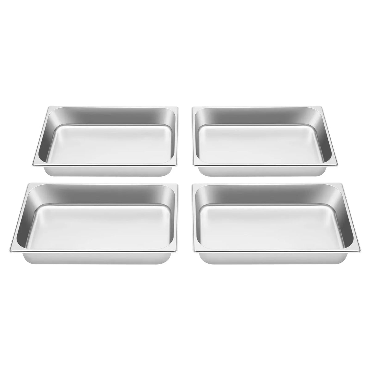 Bacs à Buffet Inox avec Couvercle - Lot de 4 Pièces 1200 ml Boîtes Hermétiques