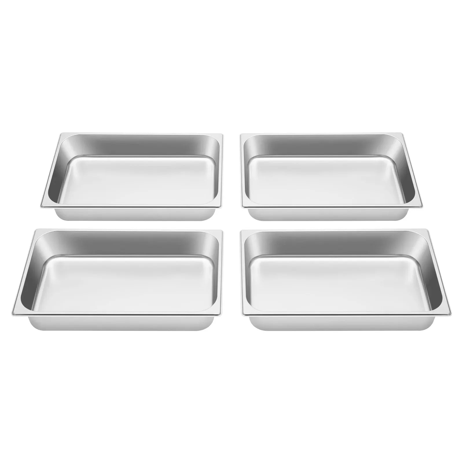 Bacs à Buffet Inox avec Couvercle - Lot de 4 Pièces 1200 ml Boîtes Hermétiques