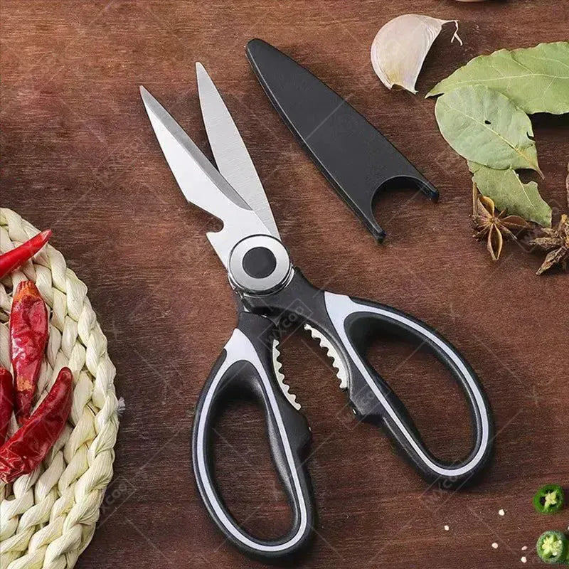 Ciseaux de cuisine multifonctions en inox pour découpe de viandes ciseaux
