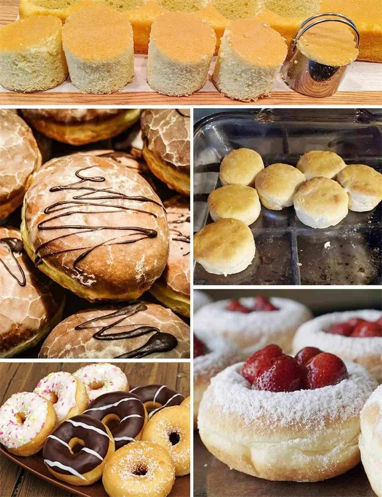 Emporte-pièces à biscuits en acier inoxydable - Set de 5 cercles avec poignée emportepieces