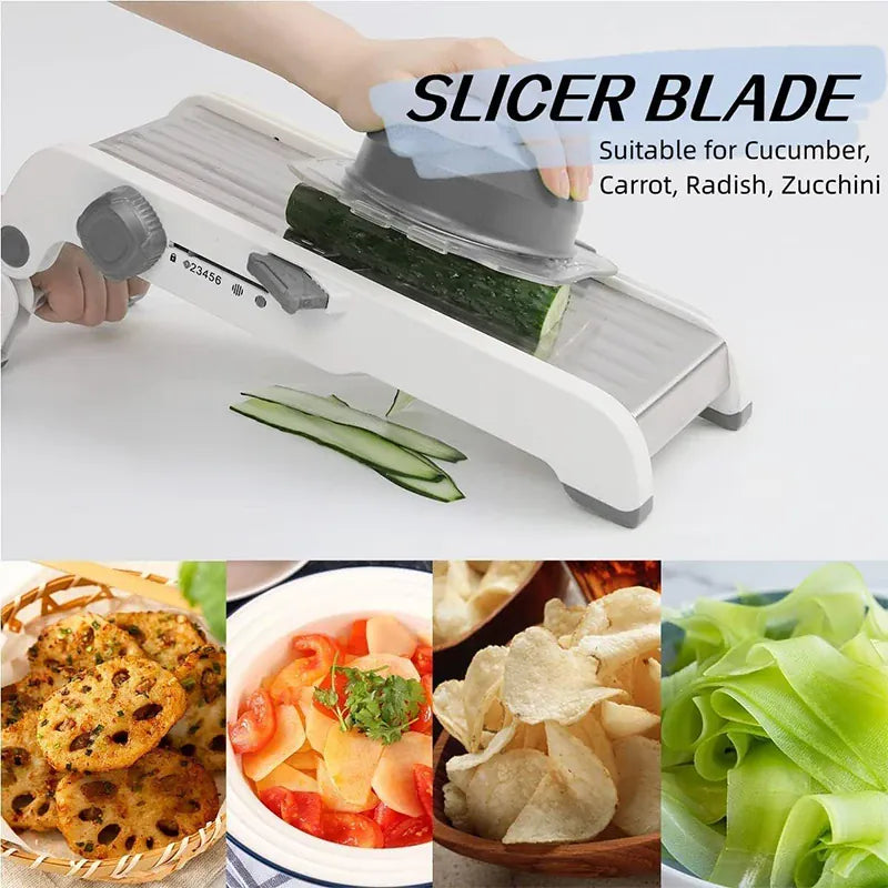 Mandoline 18 en 1 Réglable en Acier Inoxydable | Râpe à Légumes Mandoline
