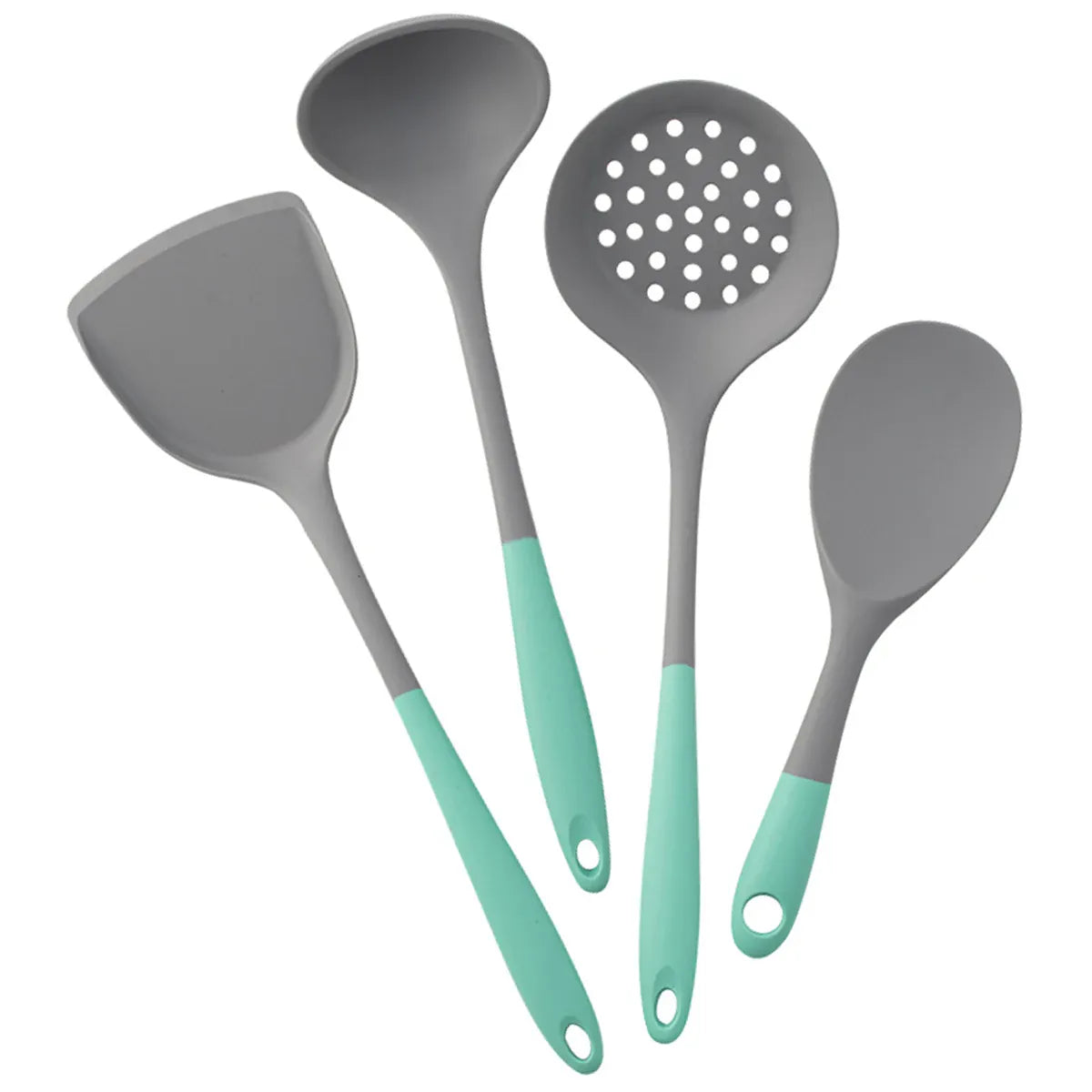 Set Ustensiles Silicone 4 Pieces | Outils de Cuisine Antidérapants spatule en silicone