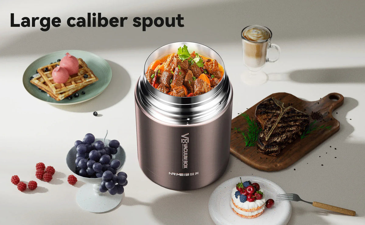 Thermos Alimentaire Isotherme Inox 316 - 16 h Chaud, 18 h Froid - 600 à 1200 ml lunchbox