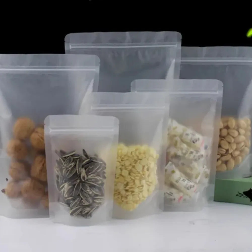 Sachets Zip Alimentaires Réutilisables - Lot de 100 Pièces