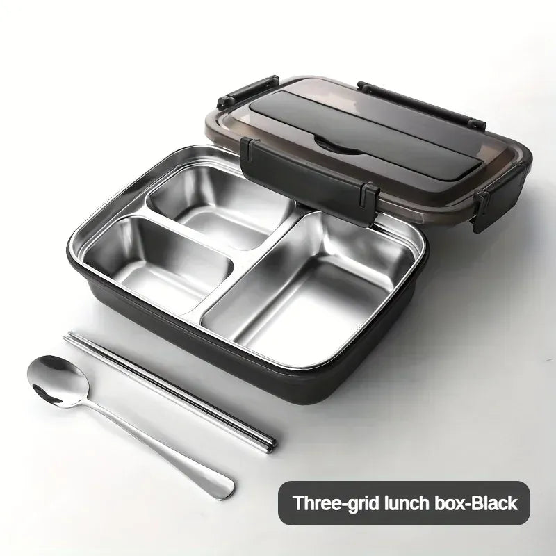 Bento Inox 3 Compartiments | Boîte Durable et Étanche 1,2L Bento