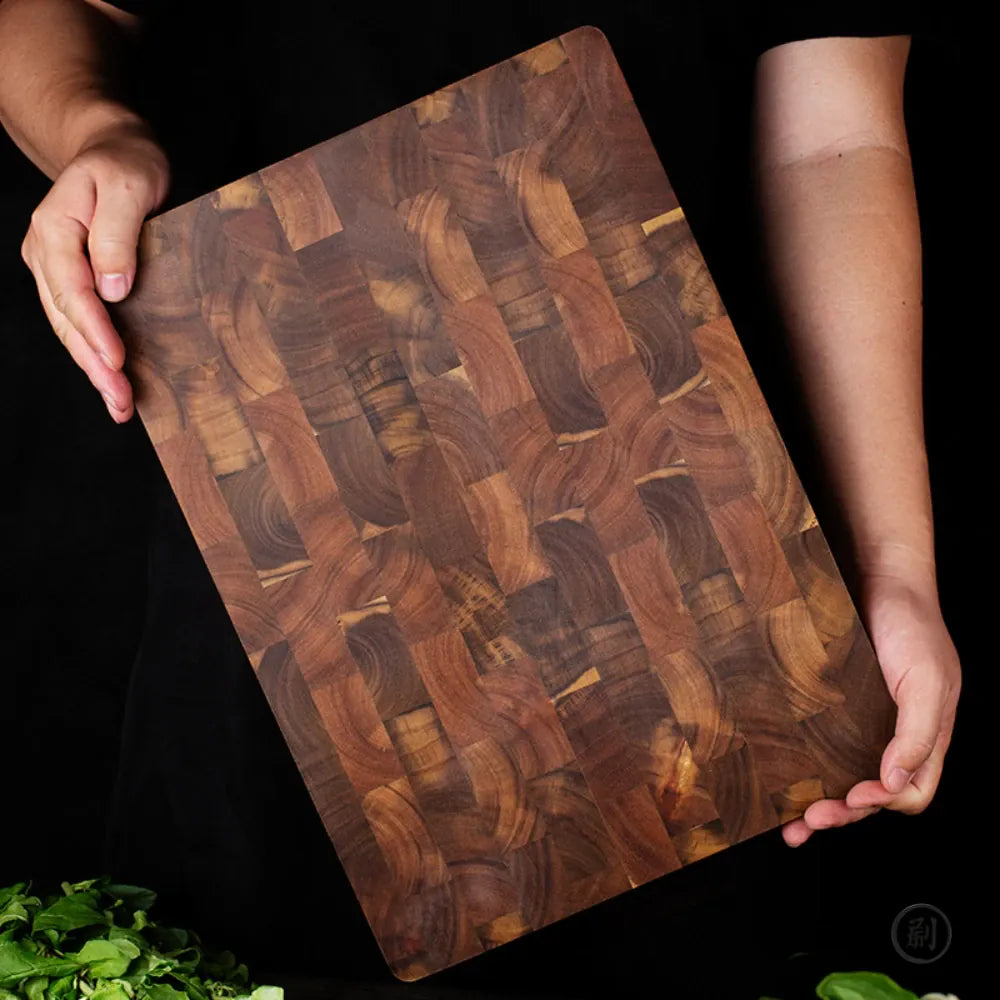 Planche à Découper Acacia Grain de Bout 32 × 22 cm — Double Face Anti-Fissure planche a decouper en bois