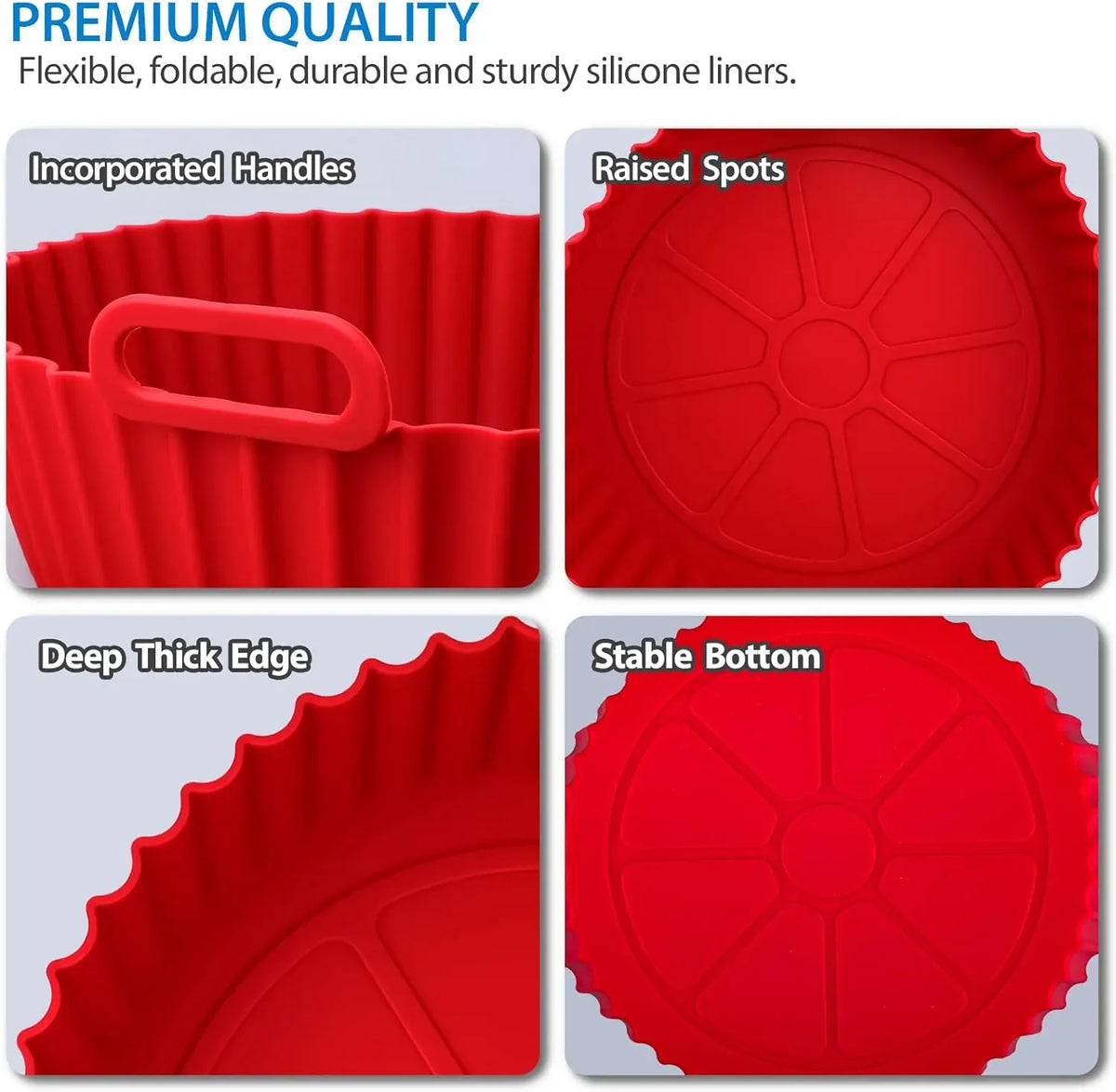 Moule Silicone Réutilisable Air Fryer Rond - Lot de 2 Pièces Air Fryer