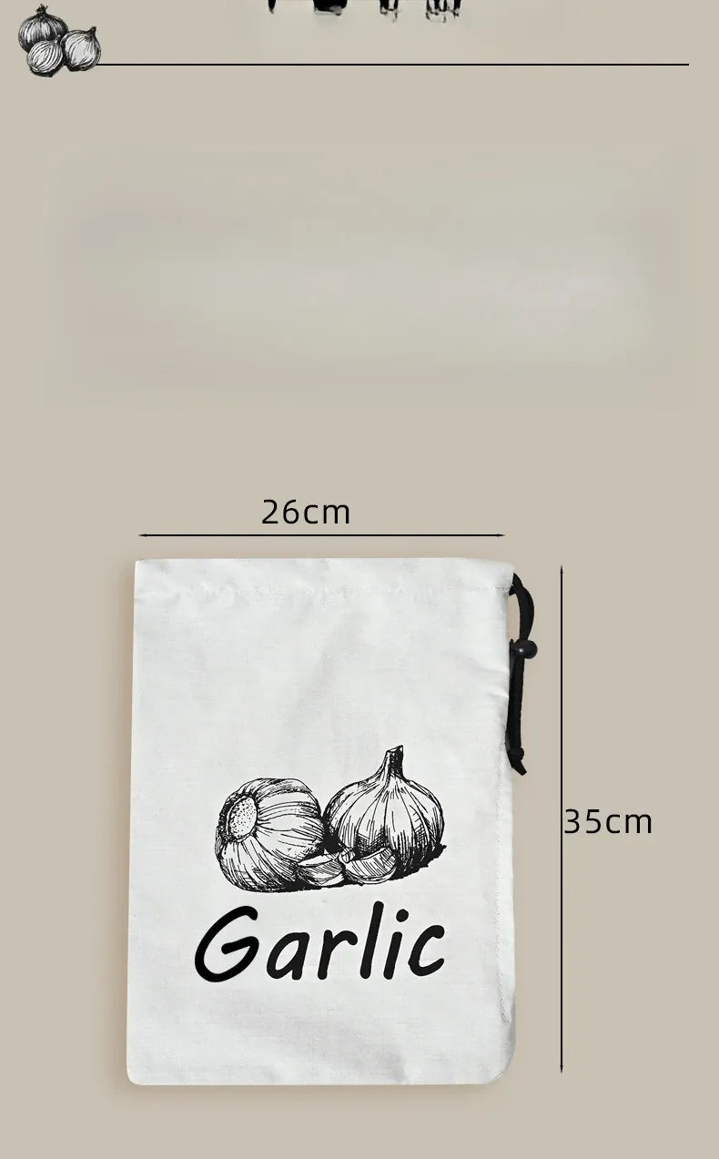 Sacs Conservation Légumes 30x40cm - Lot de 3 avec Cordon de Serrage