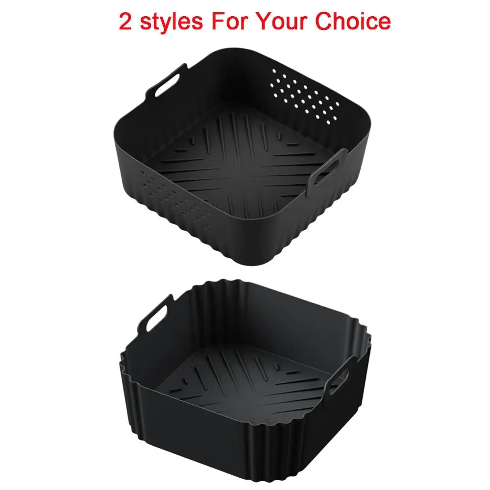 Moule Silicone Air Fryer Carré Réutilisable 55-62L avec Poignée Air Fryer