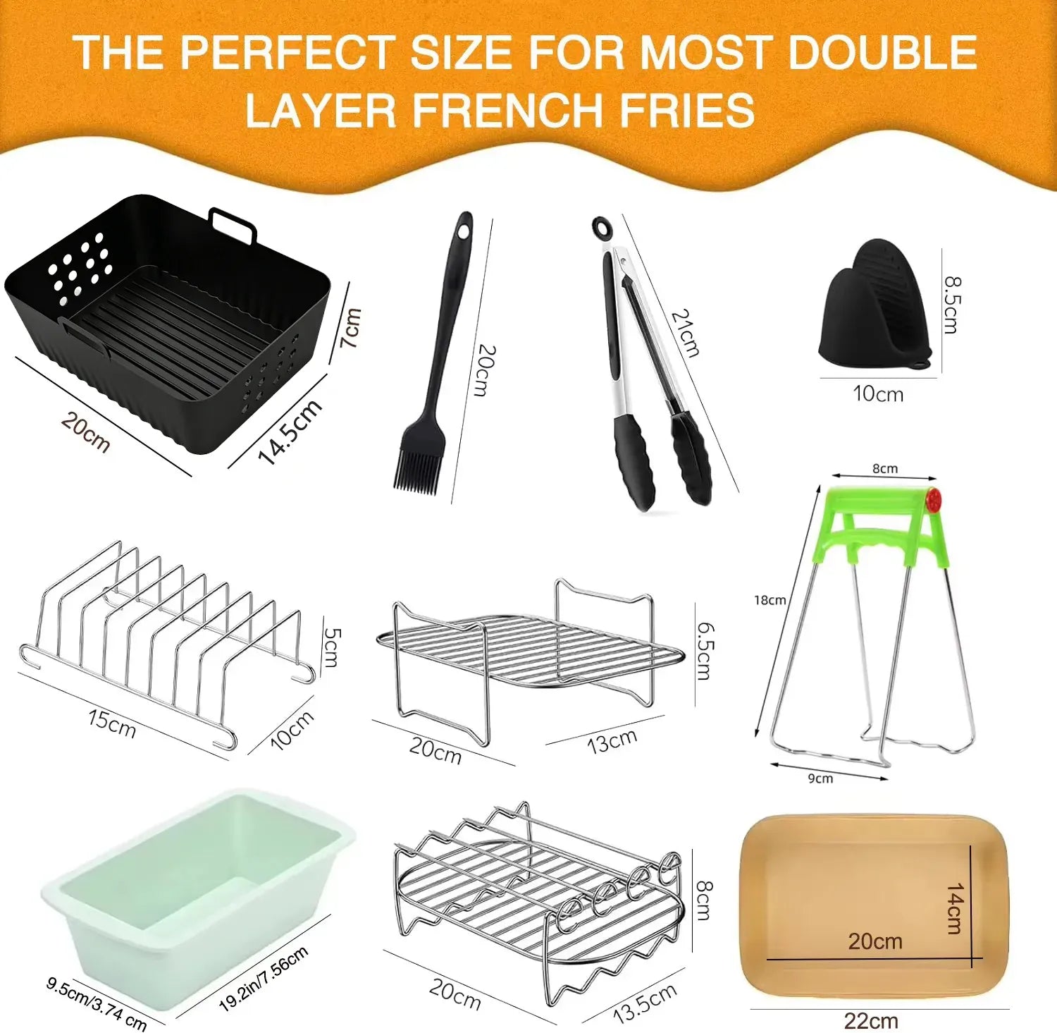 Kit Accessoires Friteuse Sans Huile - 10 Pièces Réutilisables Air Fryer