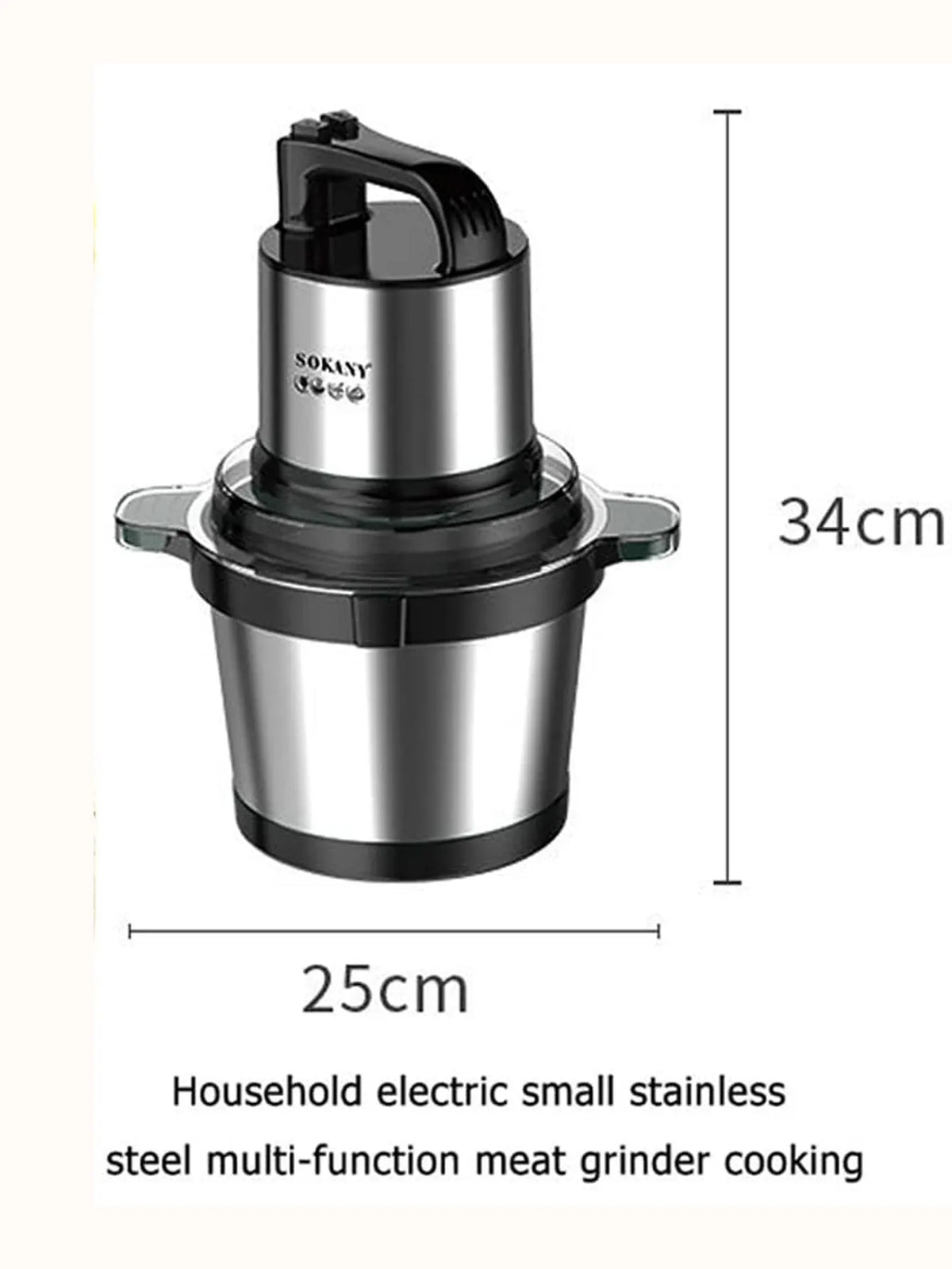 Hachoir Électrique 800W Bol Inox — 4 Lames, 2 Vitesses, Viandes et Légumes hachoir electrique