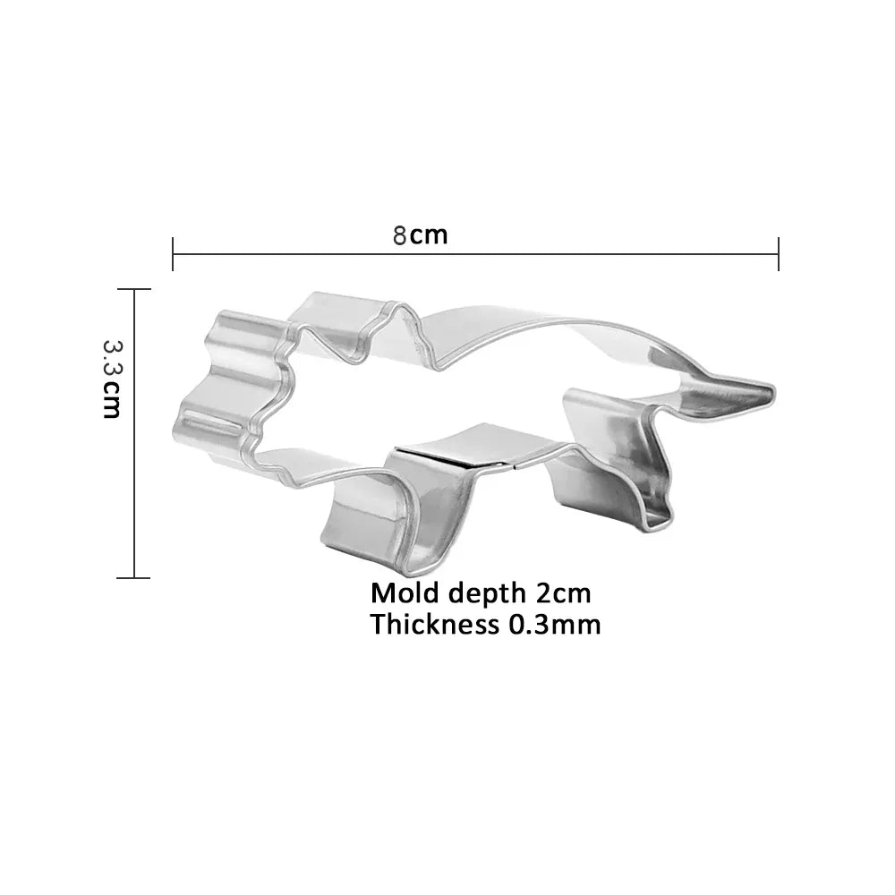 Emporte-pièces dinosaures en acier inoxydable - 10 pièces pour pâtisserie emportepieces